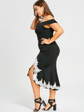 Off The Shoulder Split Mermaid Dress