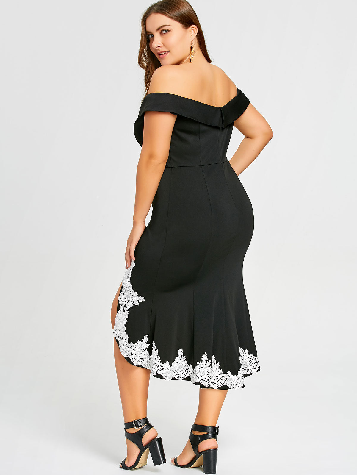 Off The Shoulder Split Mermaid Dress