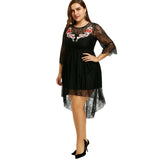 Black O-Neck Long Sleeve Party Dress