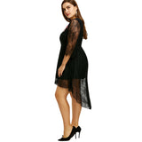 Black O-Neck Long Sleeve Party Dress