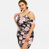 Slit Floral Printed Sexy Party Dress