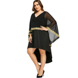 Black Long Sleeve Chiffon Party Dress