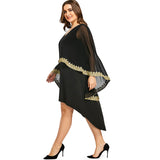 Black Long Sleeve Chiffon Party Dress