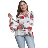 Sleeve Floral Flower Print Blouse