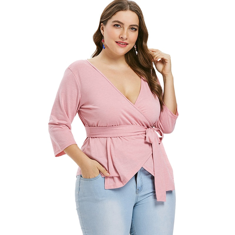 Sexy V Neck Crop Blouse