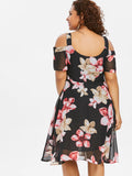 Cold Shoulder A-Line Dress