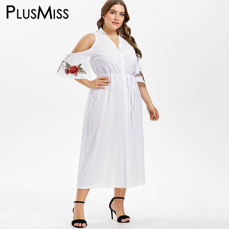 White Maxi Long Shirt Dresses