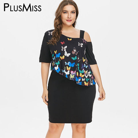 Butterfly Print Bodycon Party Dresses