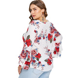 Bell Flare Sleeve Ruffle Blouse