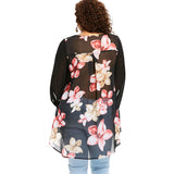 Flower Print Boho Chiffon Blouse